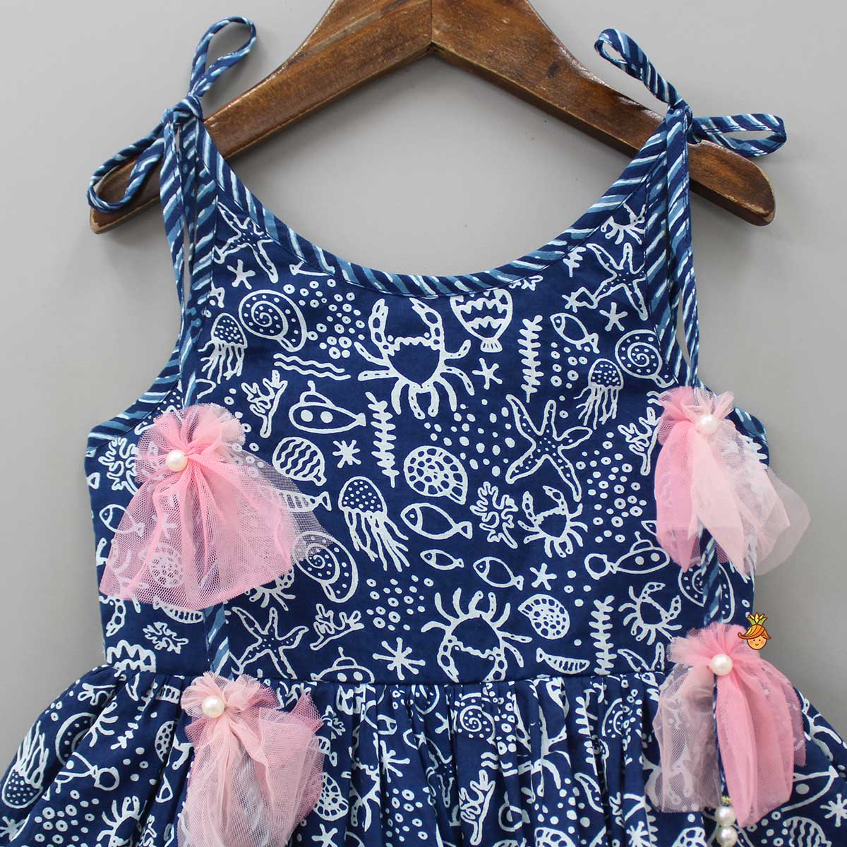 Ocean Theme Printed Strappy Dress