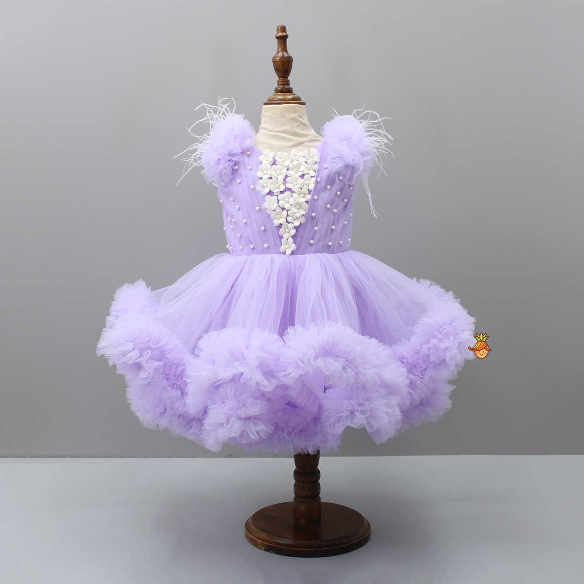 Pre Order: Ruffled Dress With Matching Bow And Swirled Bowie Headband