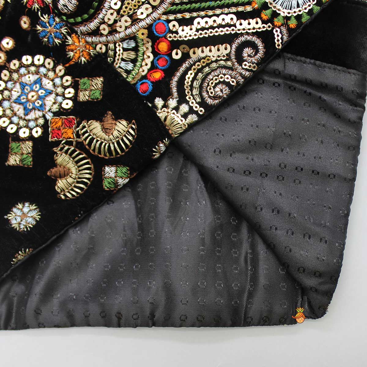 Pre Order: Embroidered Velvet Black Sherwani With Pant