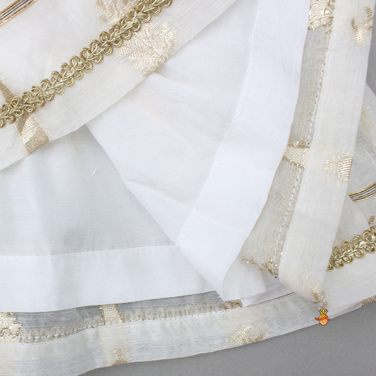 Pre Order: Chanderi Embroidered Ivory Top And Sharara With Net Dupatta