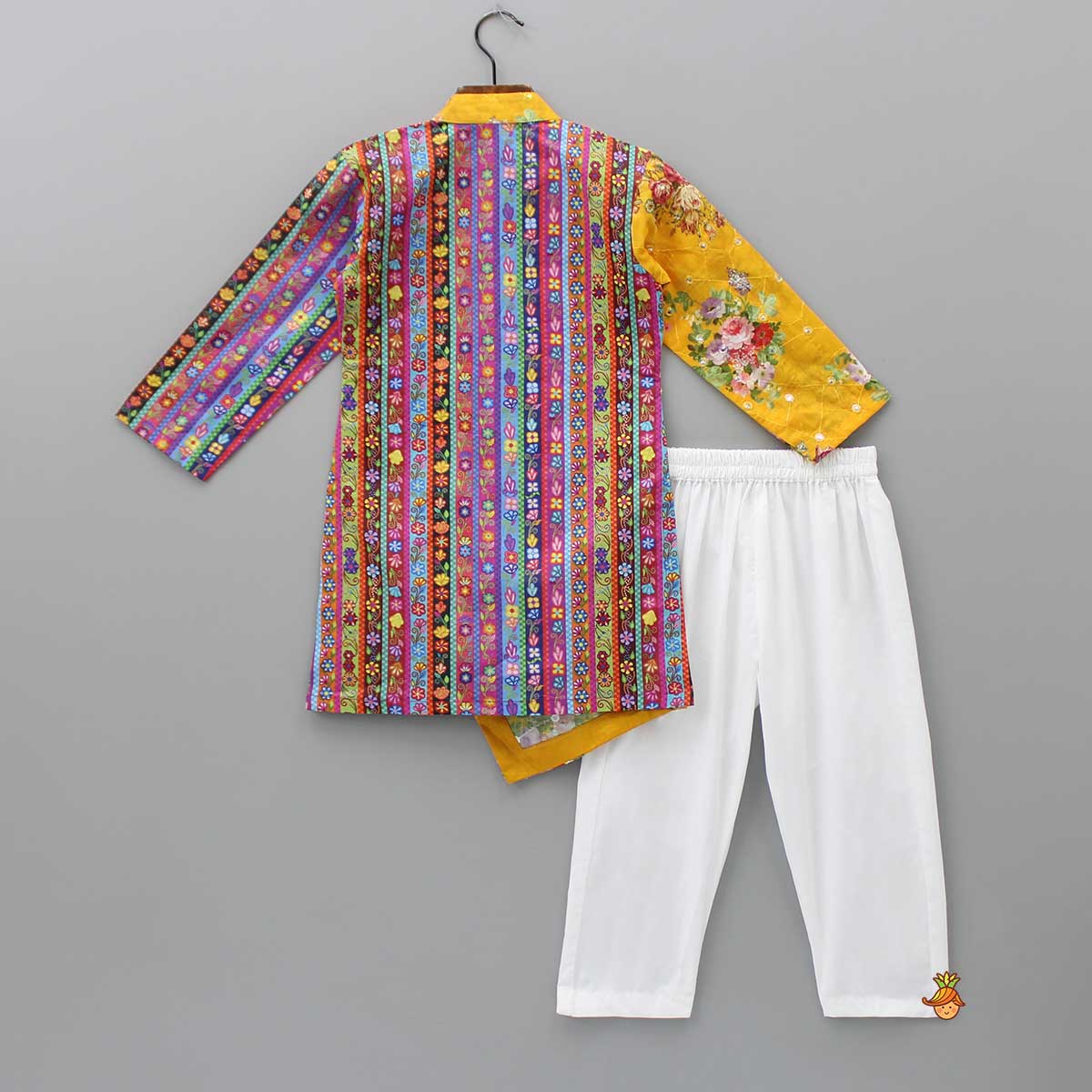 Pre Order: Multicolour Floral-Printed Stylish Kurta And Pyjama