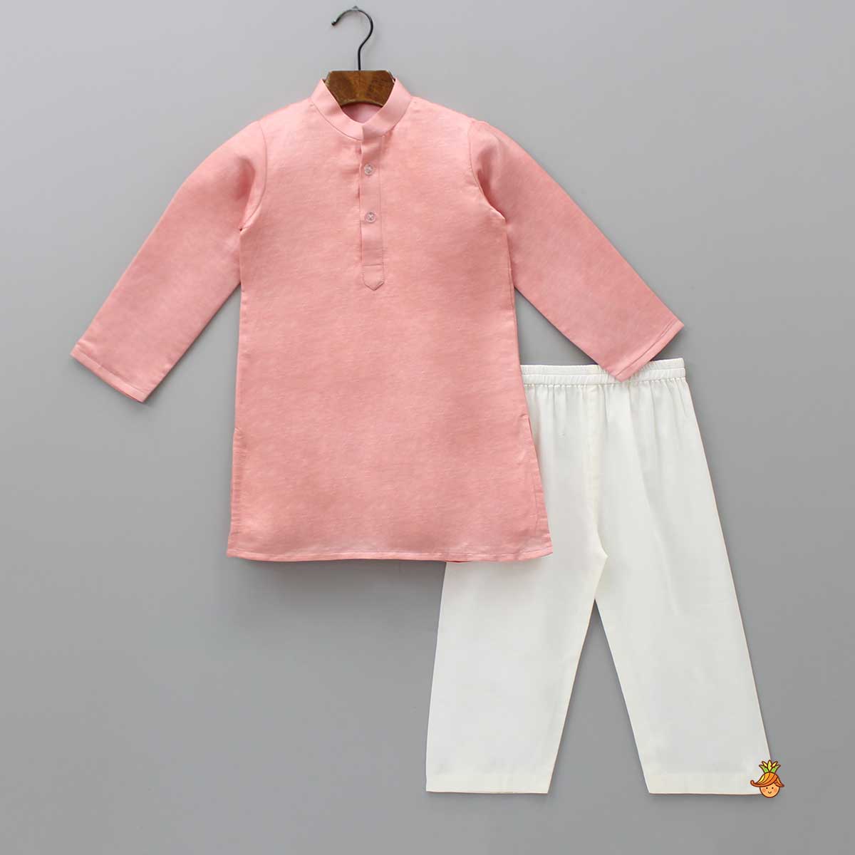 Pre Order: Plain Pink Kurta And Thread Embroidered Jacket With Pyjama