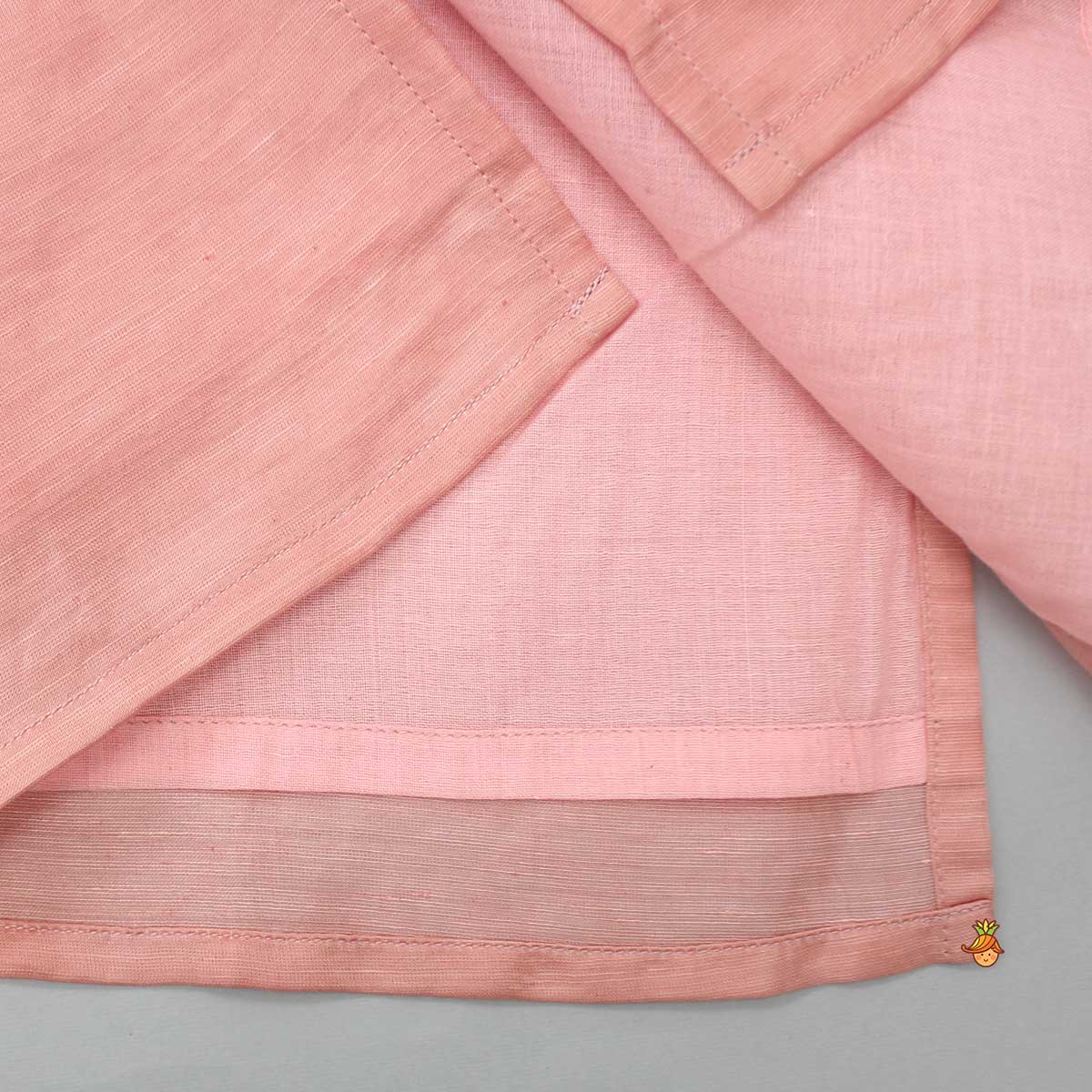 Pre Order: Plain Pink Kurta And Thread Embroidered Jacket With Pyjama