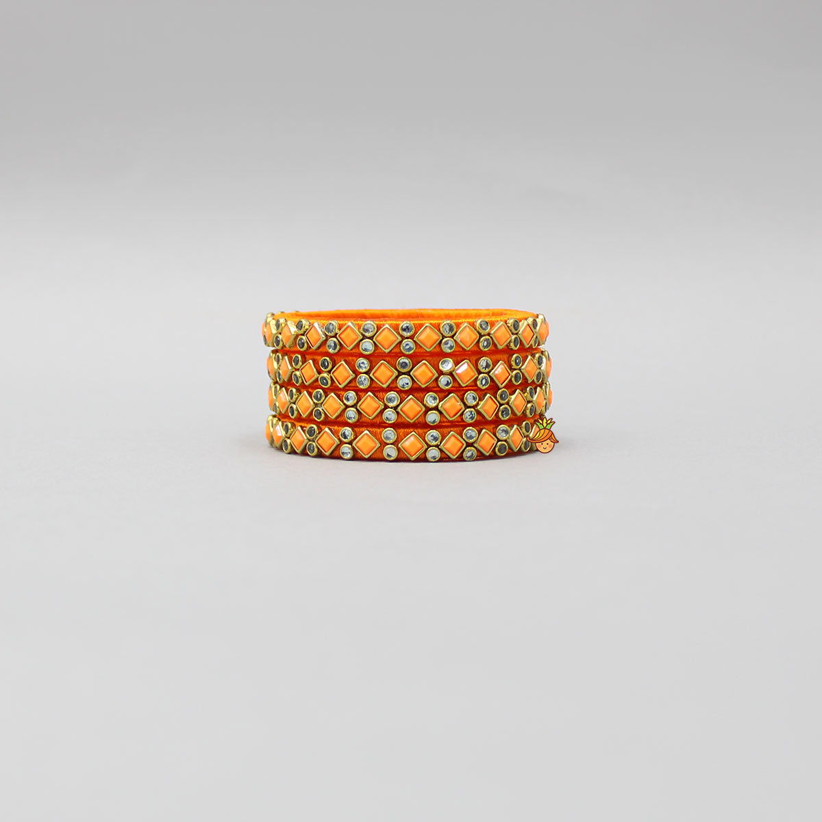 Thread Detailed Orange Bangles