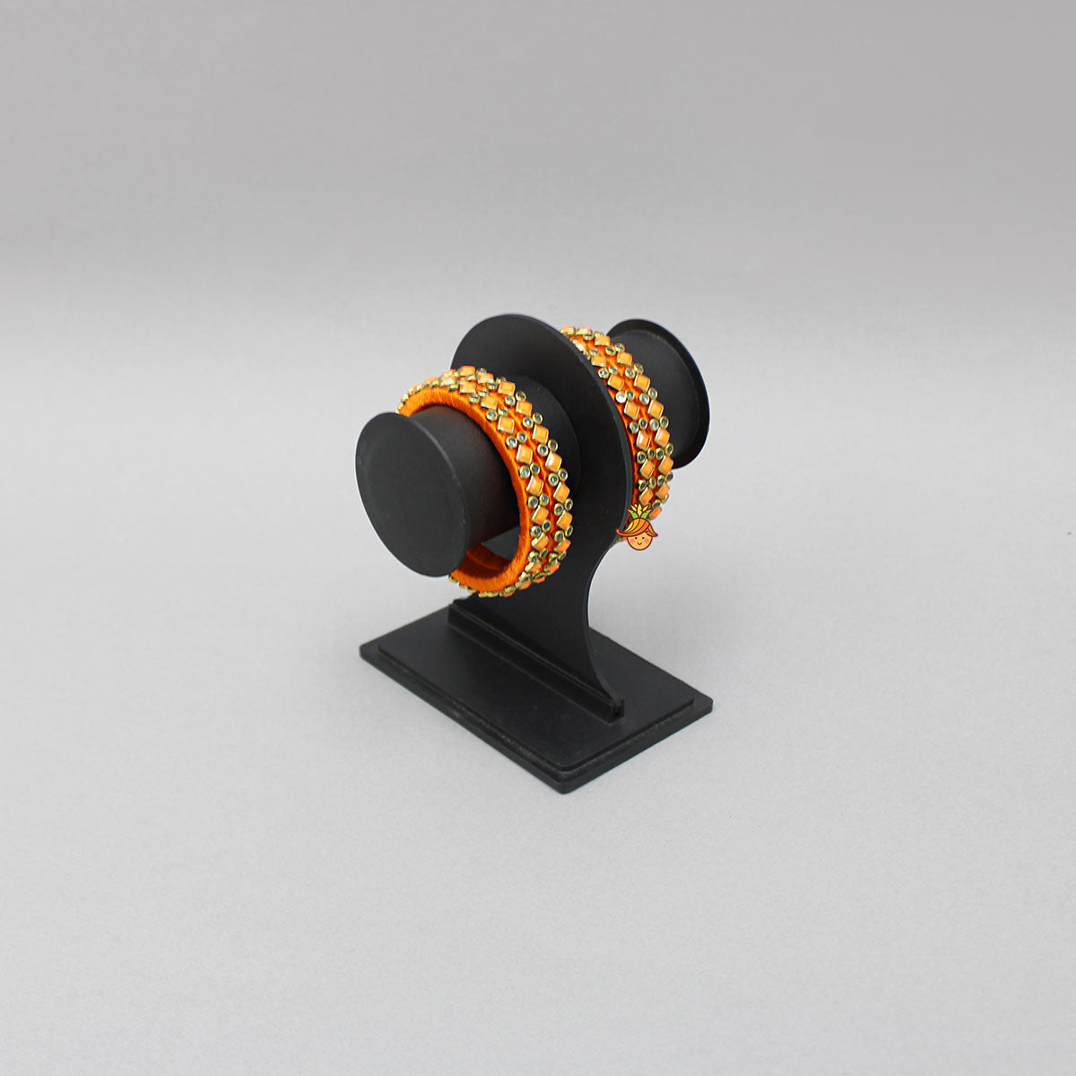 Thread Detailed Orange Bangles