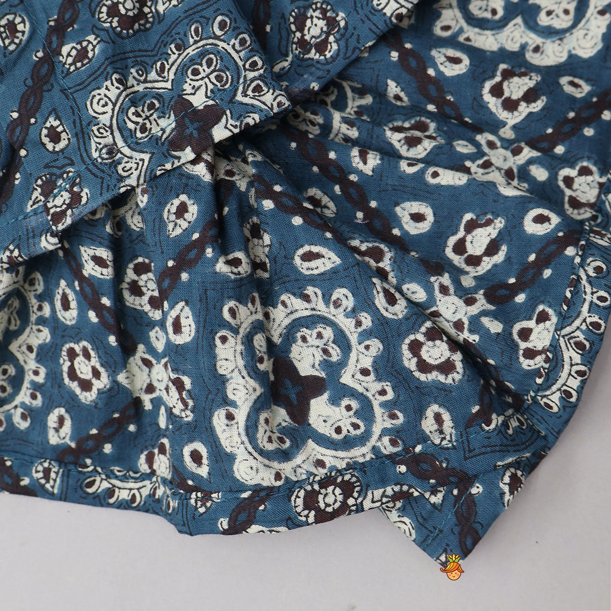 Pre Order: Lace Work Printed Top And Flared Palazzo