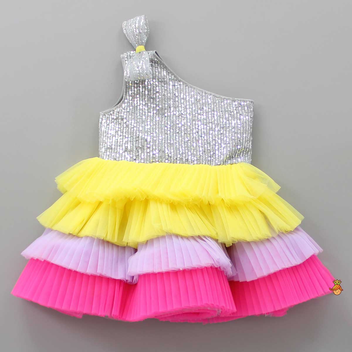 Pre Order: Multicolour One Shoulder Ruffle Dress