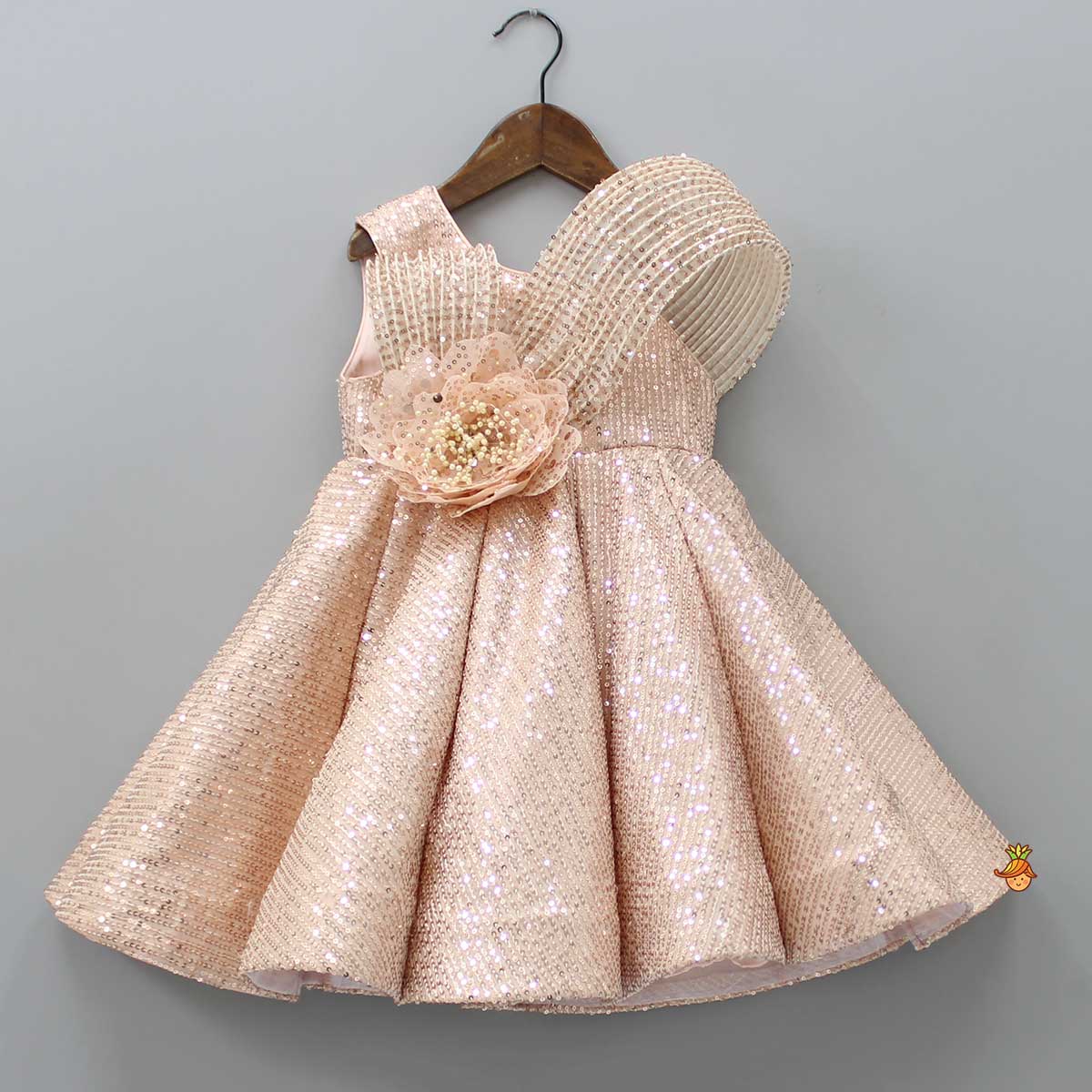 Pre Order: Stylish One Shoulder Sequin Embroidered Dress