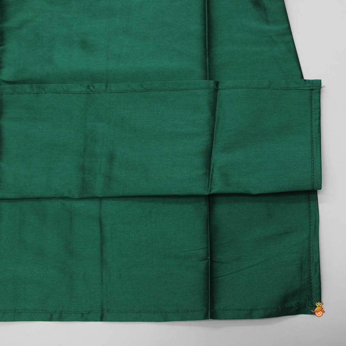 Pre Order: Green Kurta With Multicolour Printed Jacket And Pyjama
