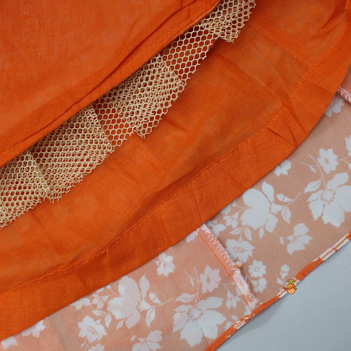 Pre Order: Sequin Embroidered One Shoulder Orange Top And Detachable Cape With Lehenga