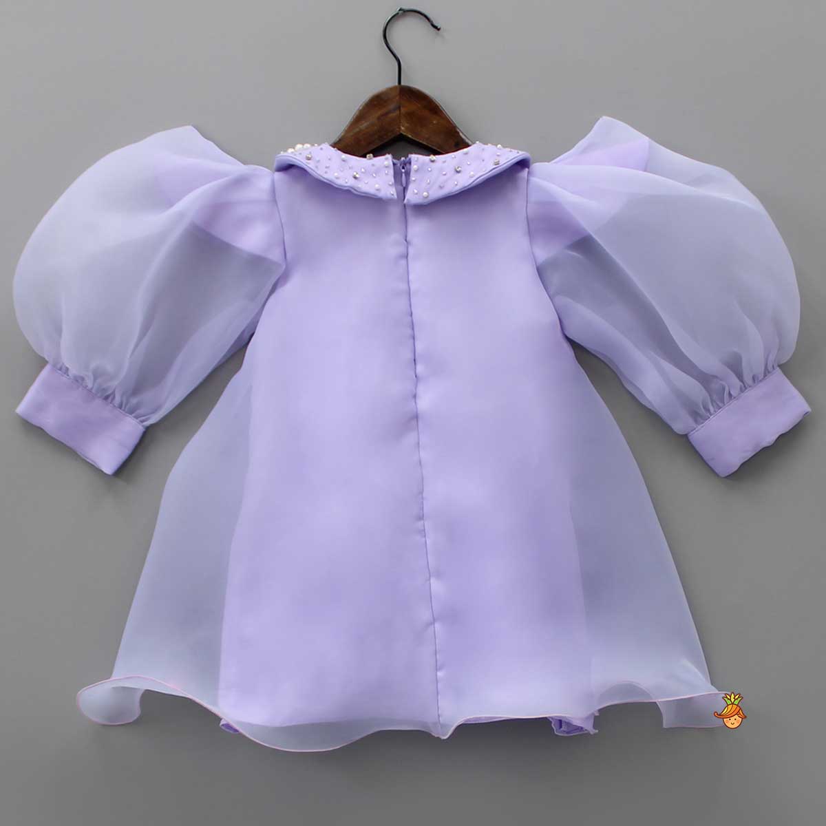 Pre Order: Puff Sleeves Organza Lavender Dress