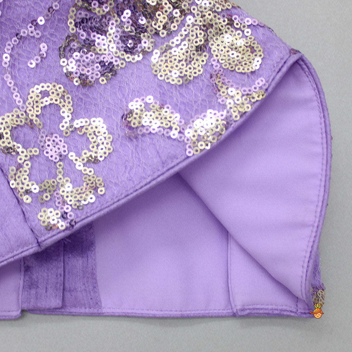 Pre Order: Sequin Detail Strappy Lavender Top And Lehenga