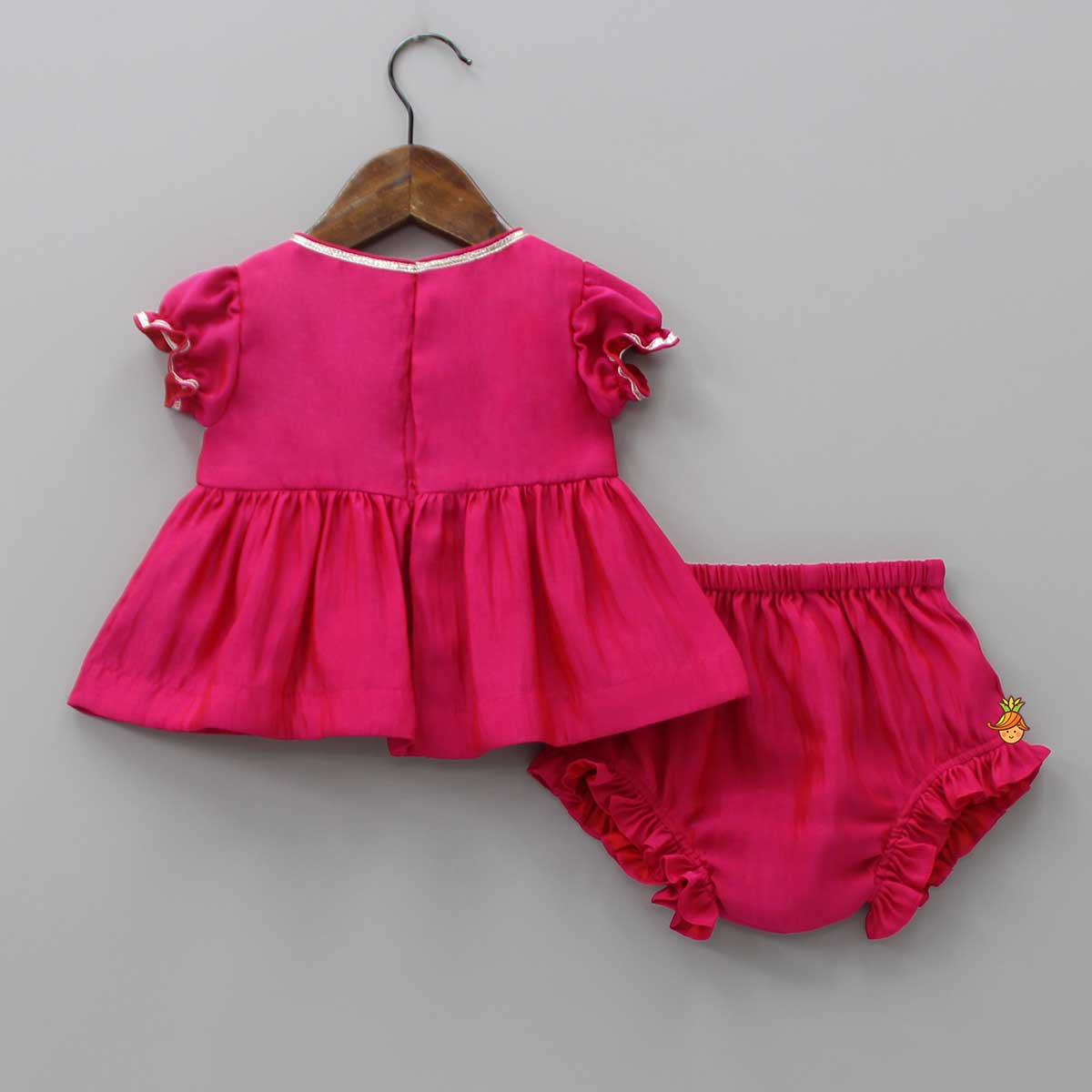 Pre Order: Pearls Sequin Embroidered Pink Top And Bloomer