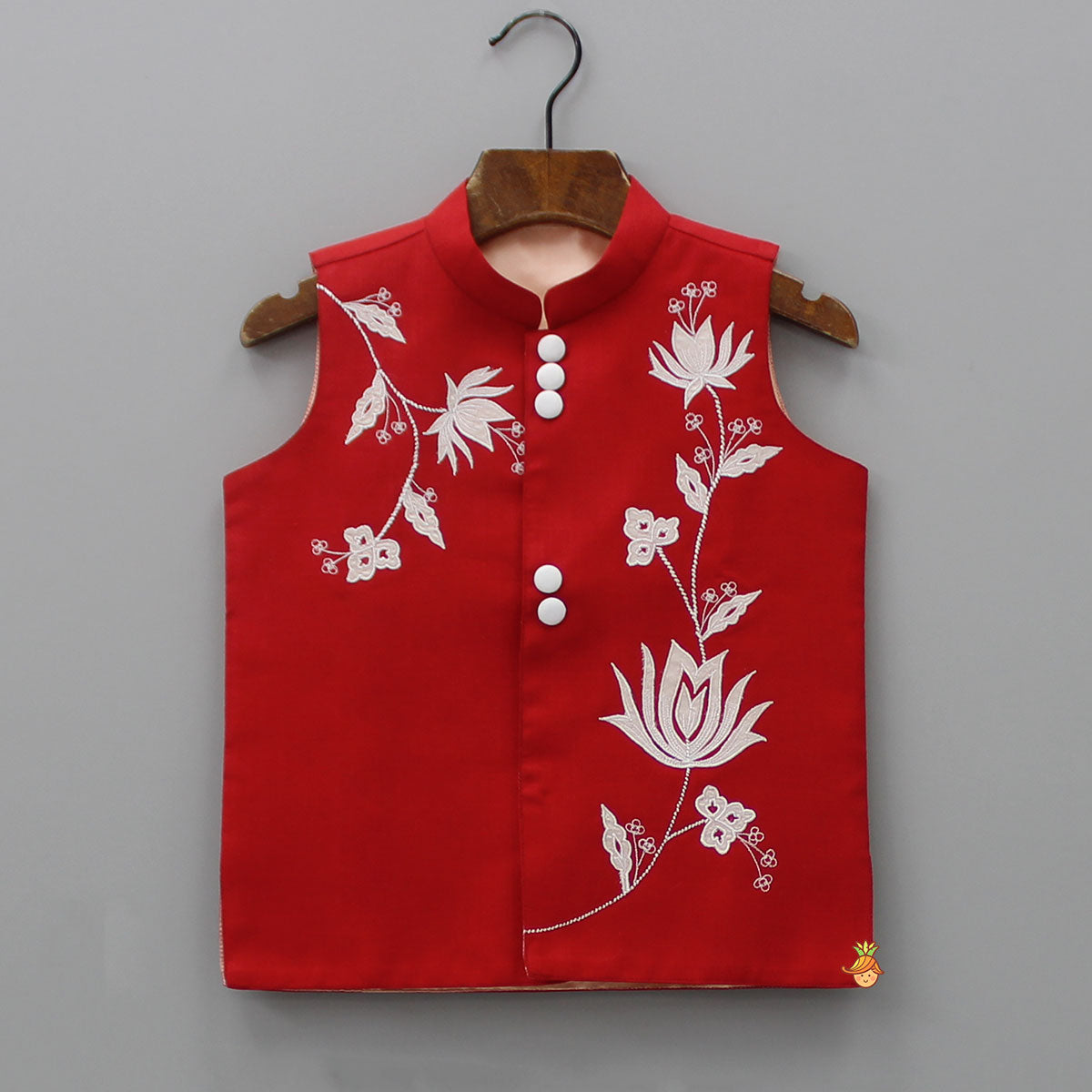 Pre Order: Plain Kurta And Thread Embroidered Jacket With Pyjama