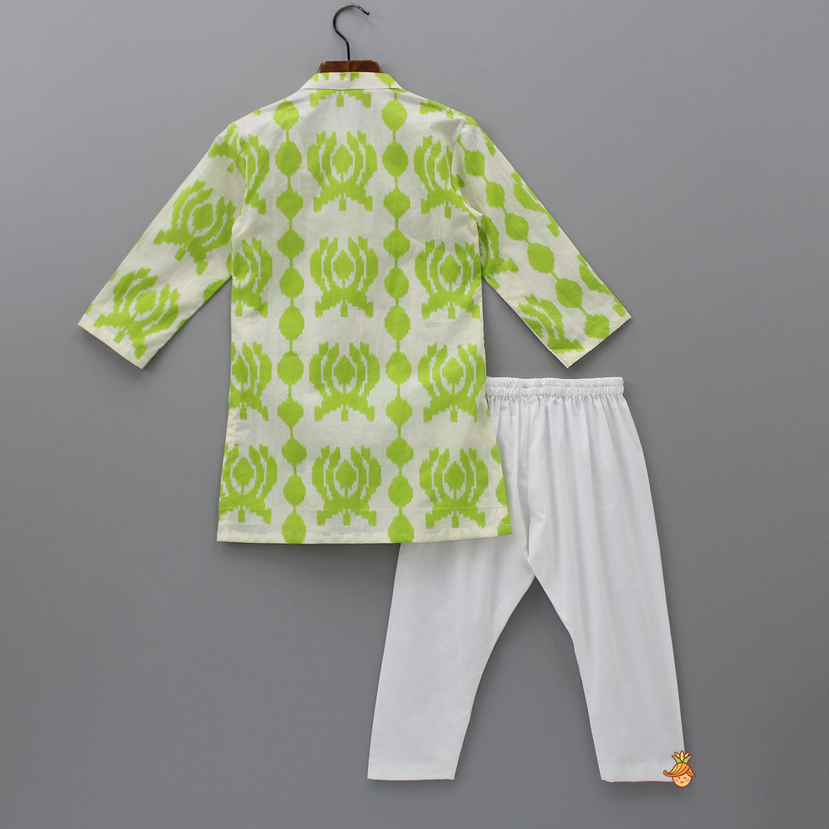 Pre Order: Dual Tone Printed Kurta And White Pyjama