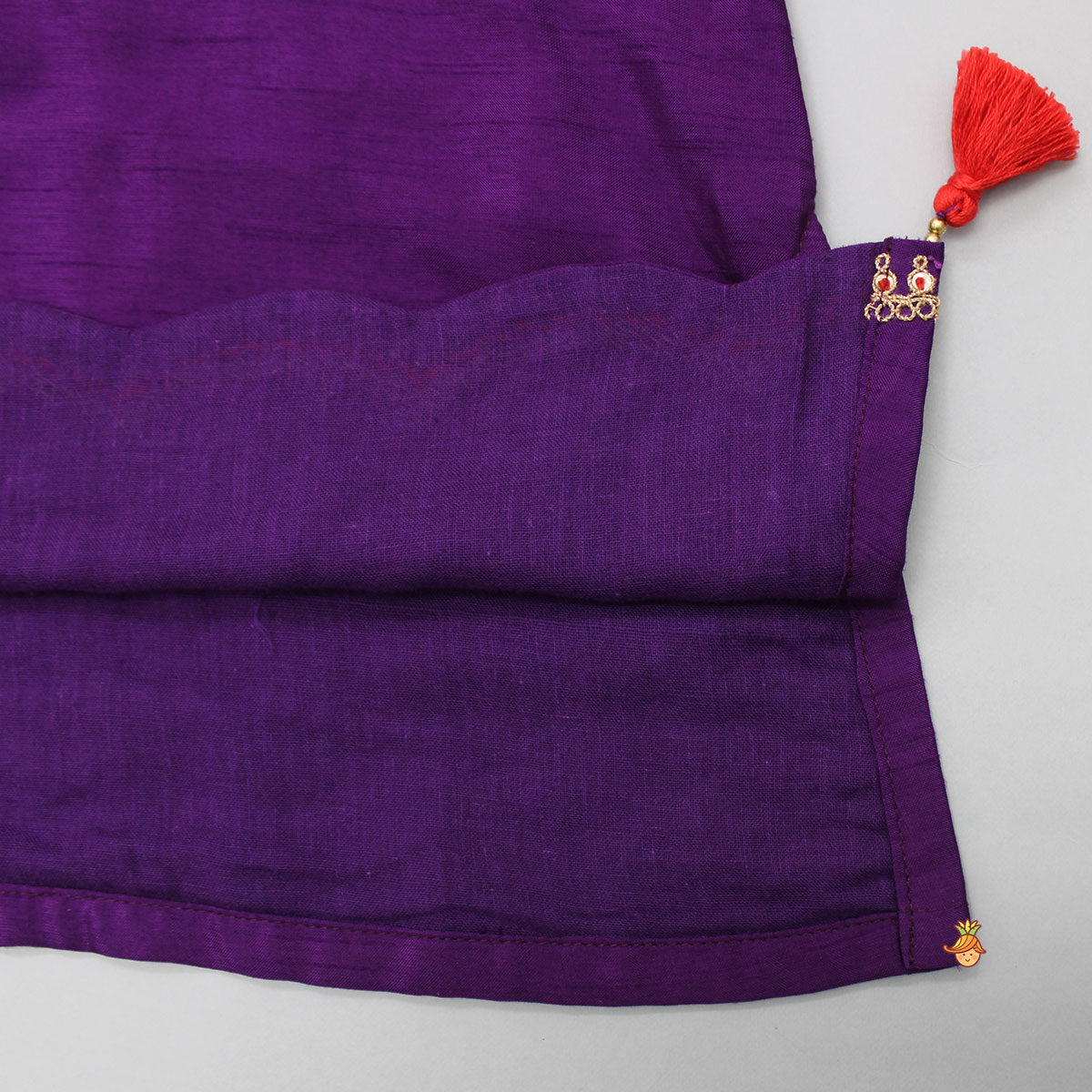 Pre Order: Purple Embroidered Kurti With Pleated Sharara