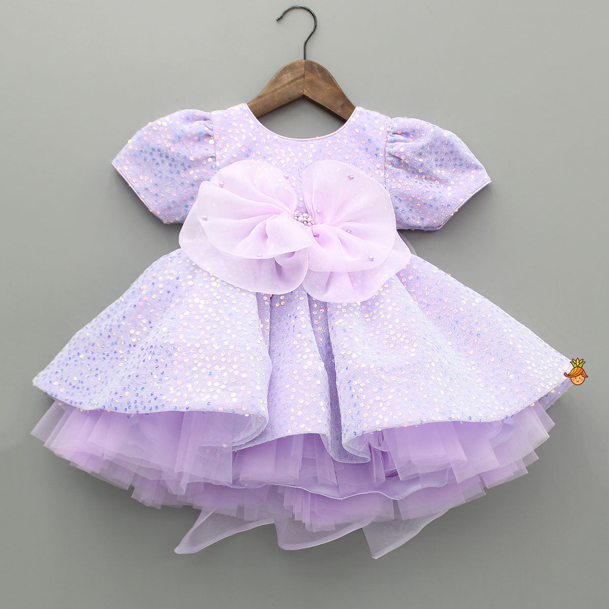 Pre Order: Purple Sequin Dress Adorned With Matching Bows