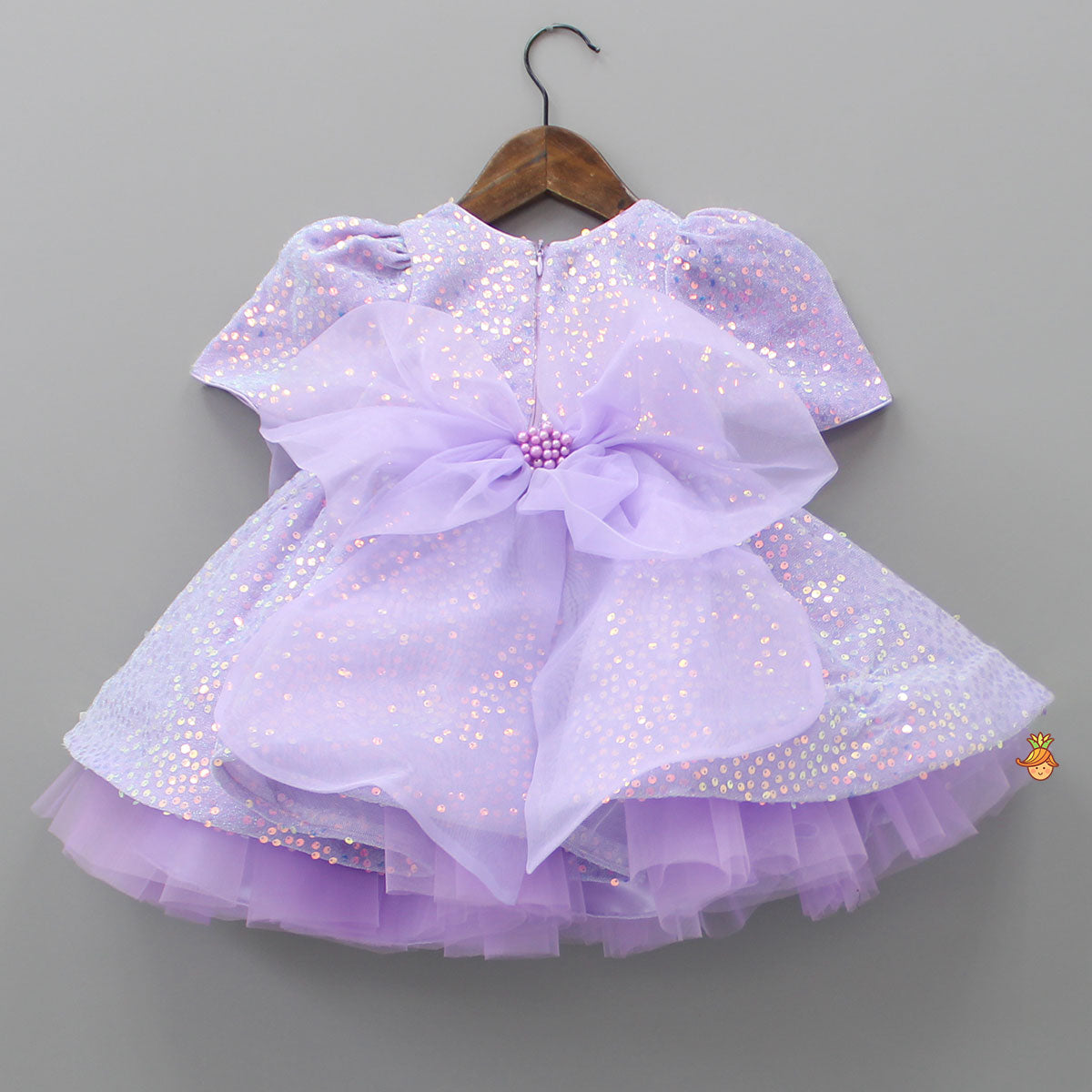 Pre Order: Purple Sequin Dress Adorned With Matching Bows