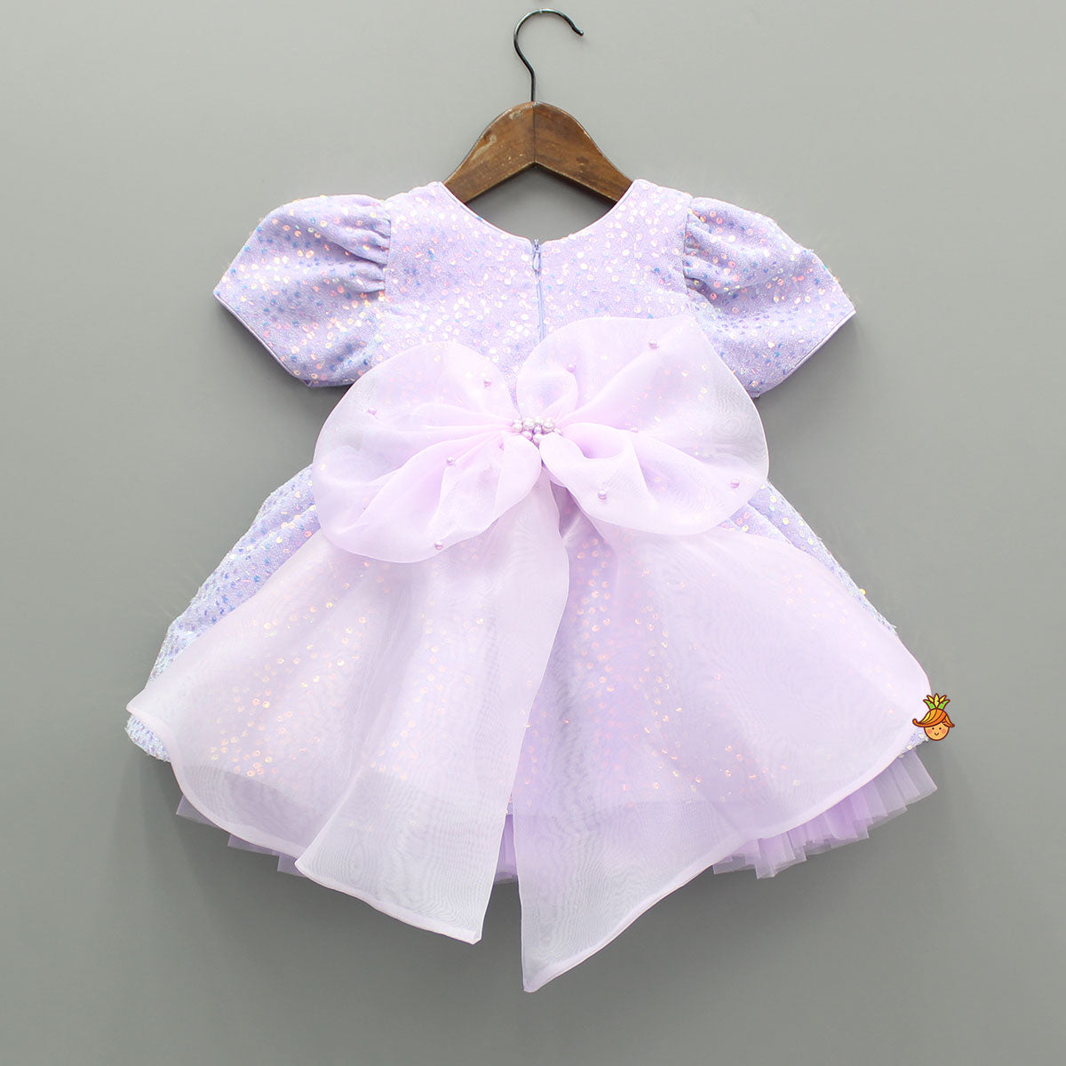 Pre Order: Purple Sequin Dress Adorned With Matching Bows