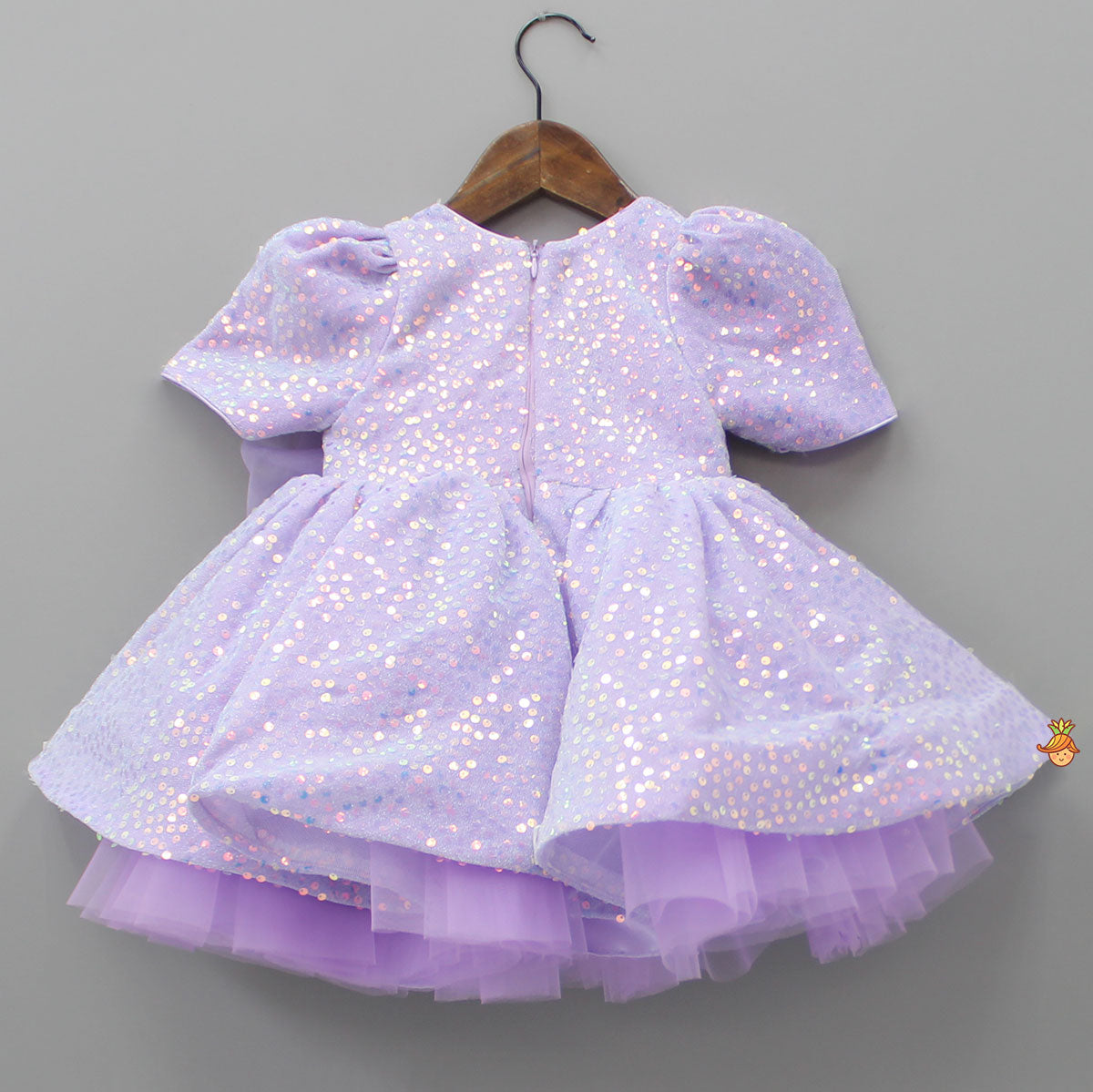 Pre Order: Purple Sequin Dress Adorned With Matching Bows