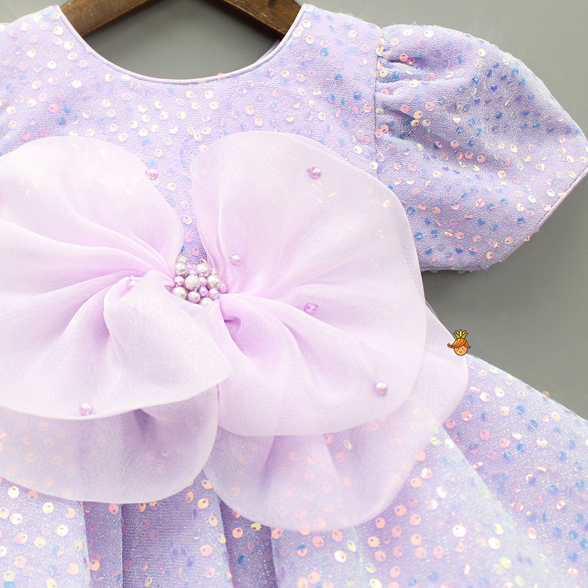 Pre Order: Purple Sequin Dress Adorned With Matching Bows