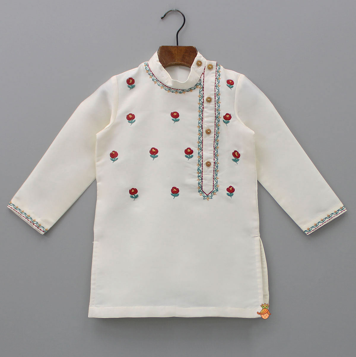 Pre Order: Thread Embroidered Stylish Kurta And Pyjama