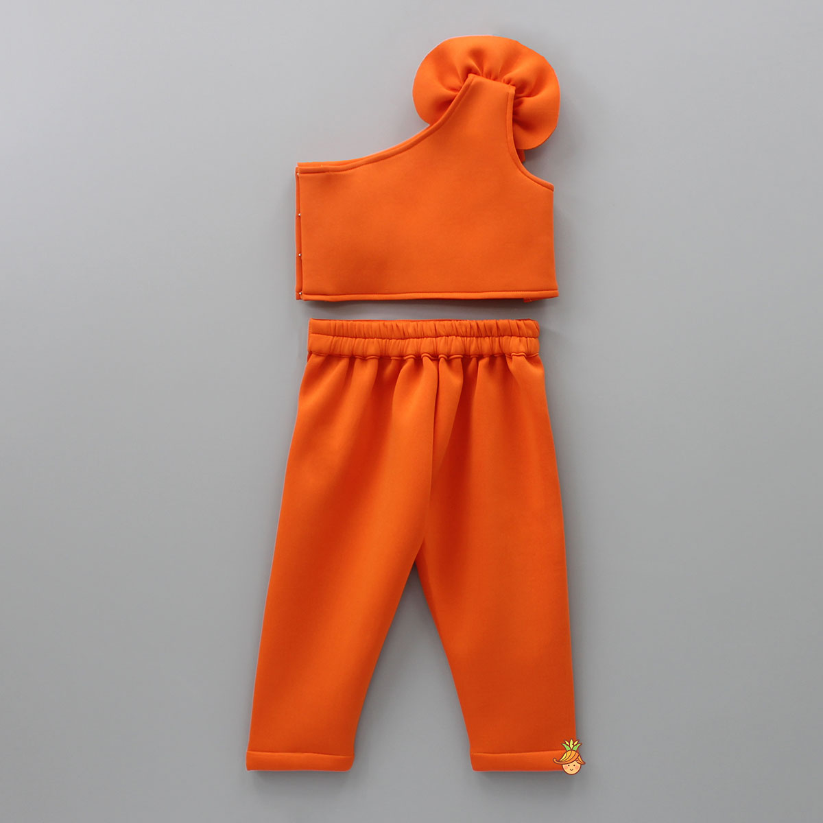 Pre Order: Orange Rose One Shoulder Crop Top and Matching Pant