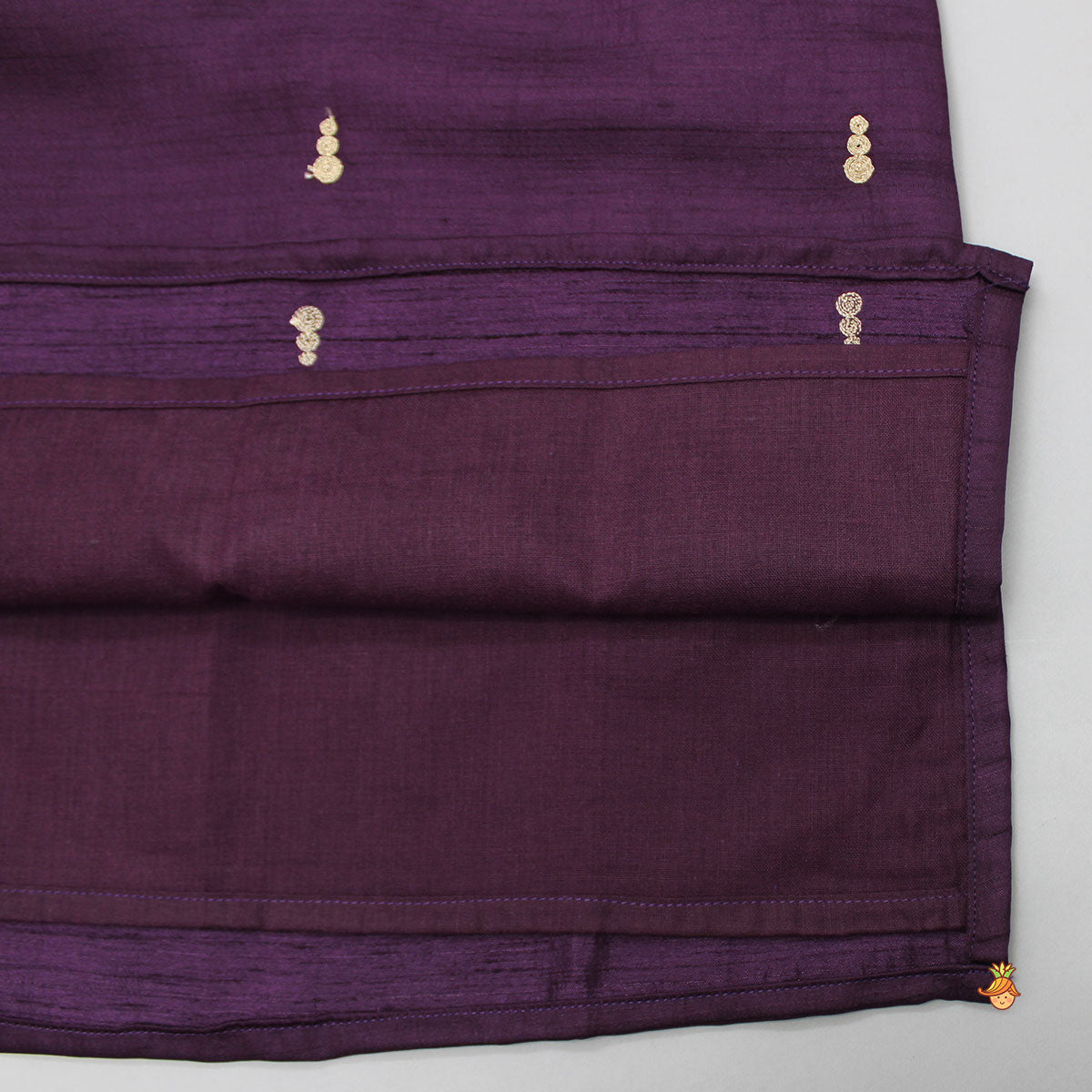 Pre Order: Purple Kurta With Dori Embroidery And Pyjama