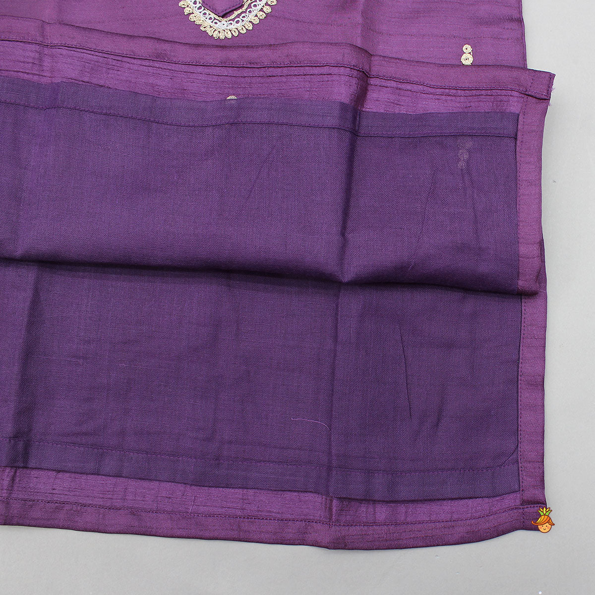 Pre Order: Purple Kurta With Dori Embroidery And Pyjama