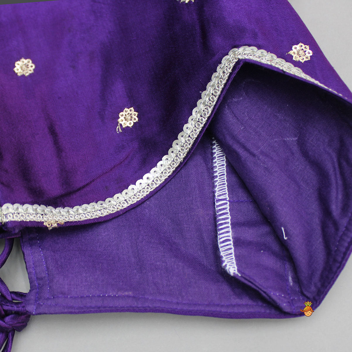 Pre Order: Sequin Embroidered Purple Top And Lehenga With Matching Net Dupatta