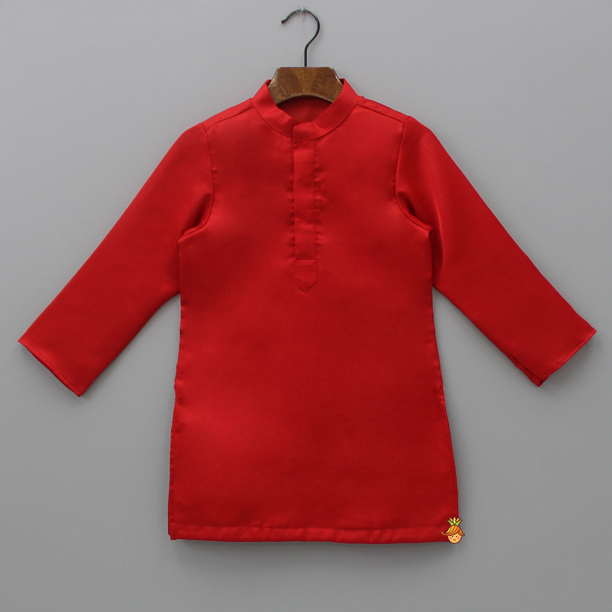 Pre Order: Red Kurta With Brocade Jacket And Pyjama