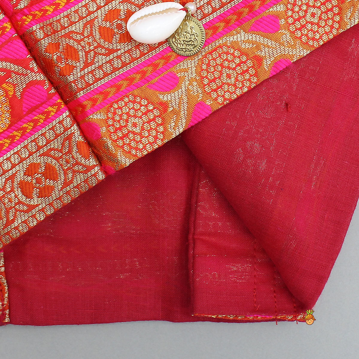 Pre Order: Brocade Strappy Top With Checks Embroidered Lehenga And Net Dupatta