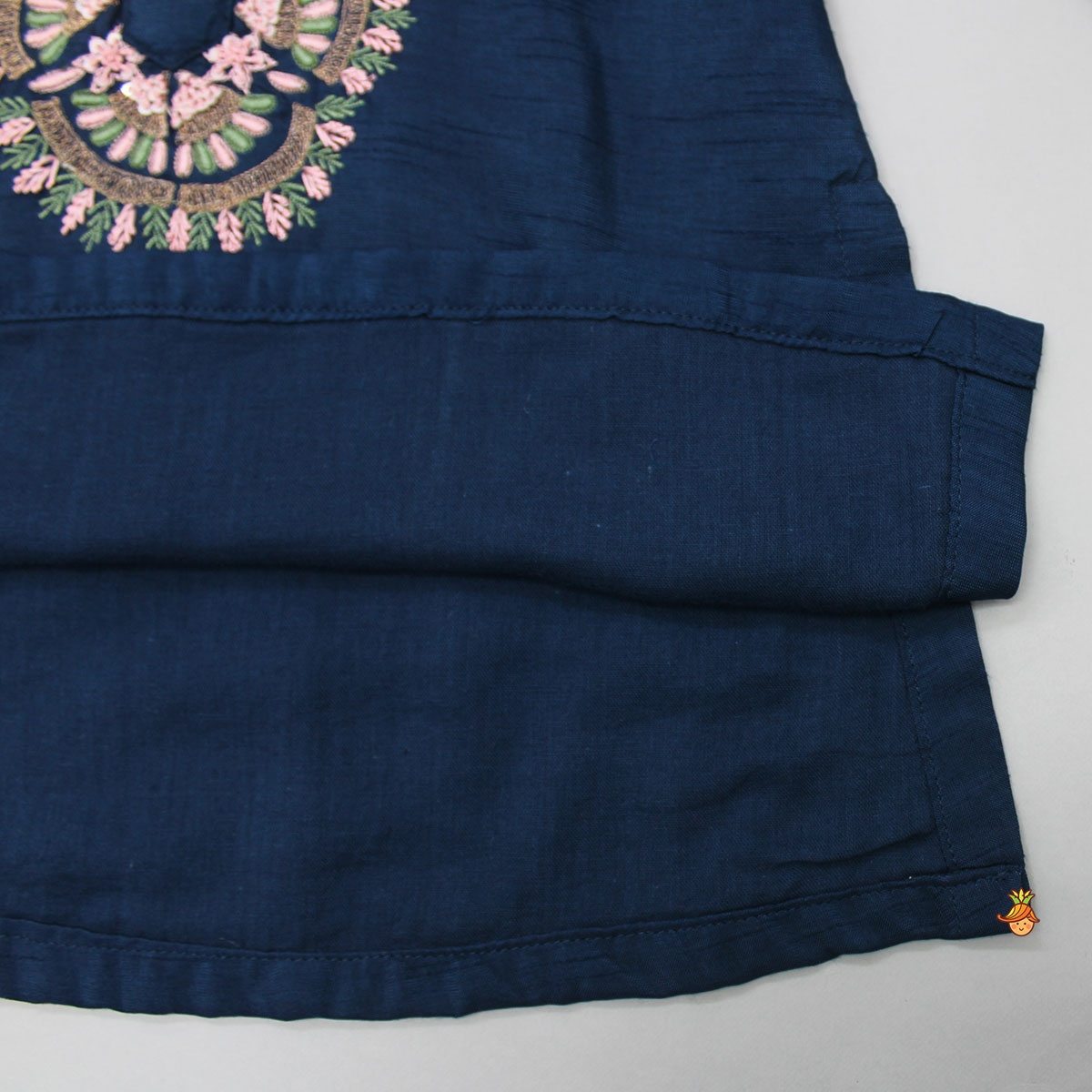 Pre Order: Blue Thread Embroidered Kurti With Tulip Dhoti