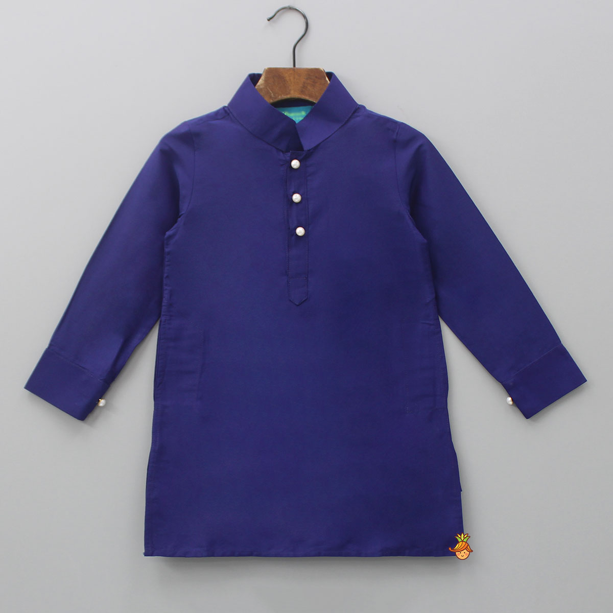 Blue Kurta With Printed Stylish Jacket And Pyjama