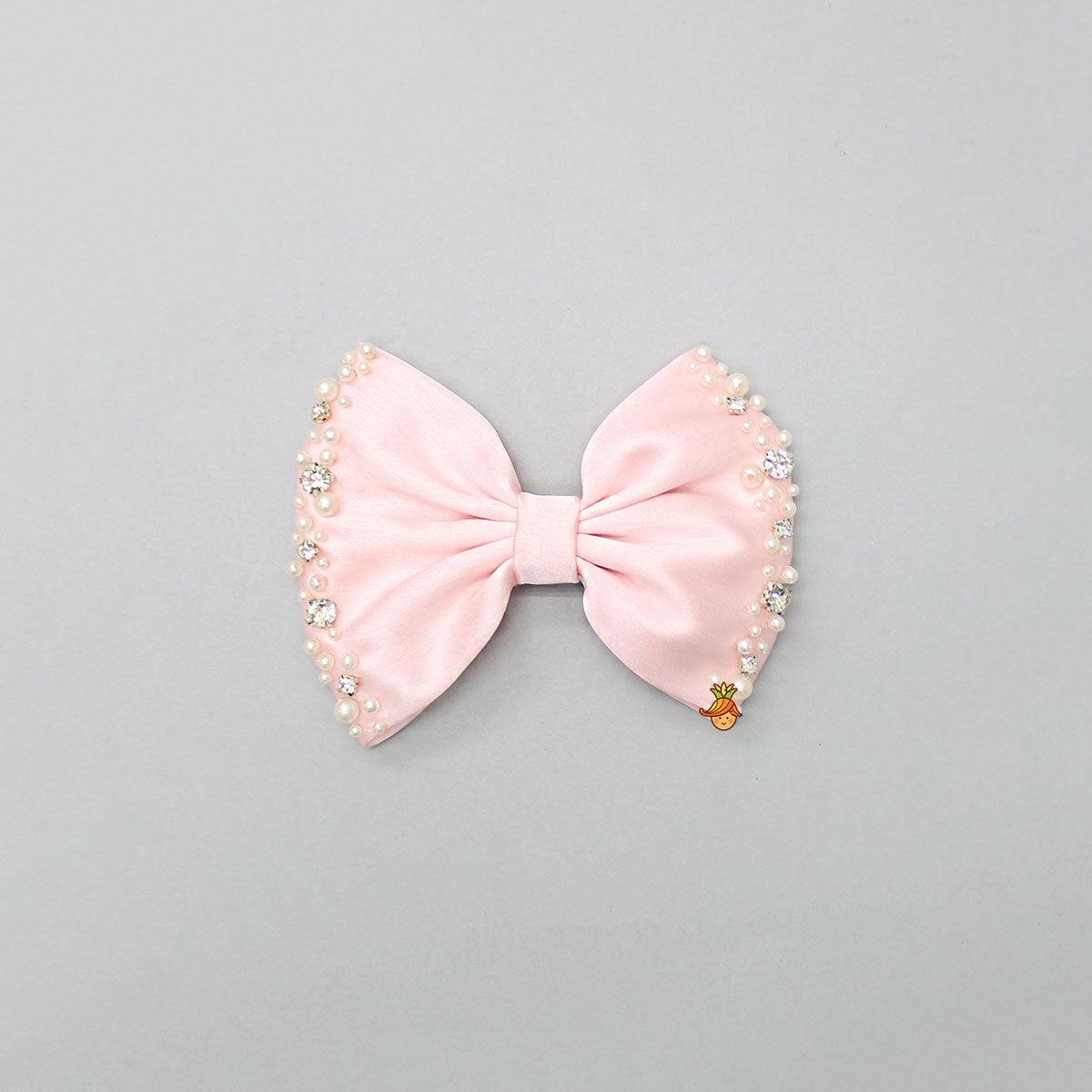 Peach Satin Bowie Hair Clip