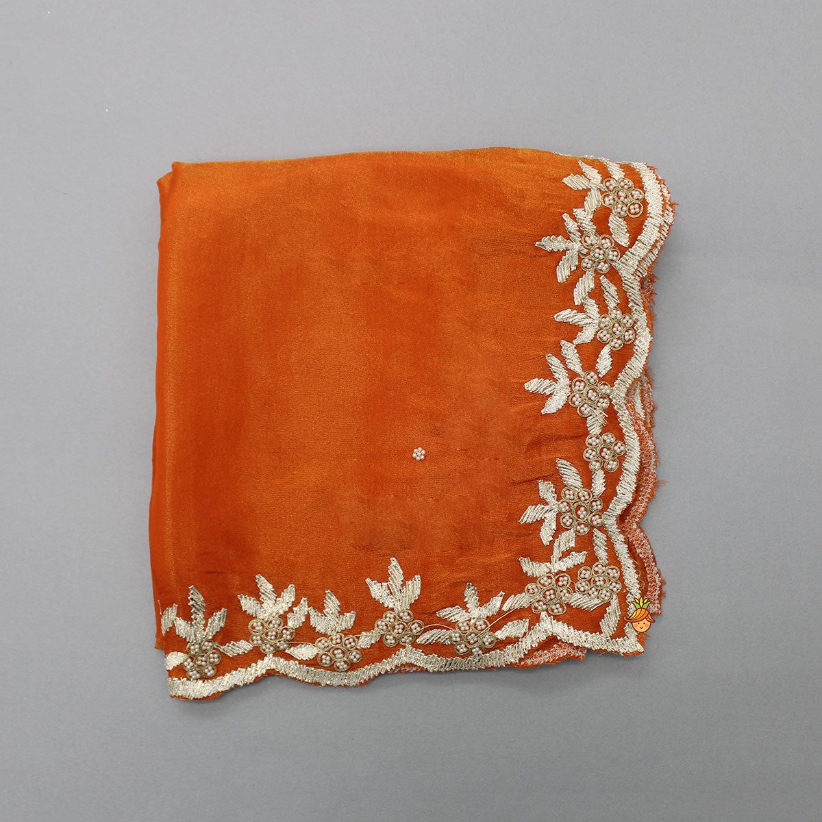 Orange Embroidered Dupatta