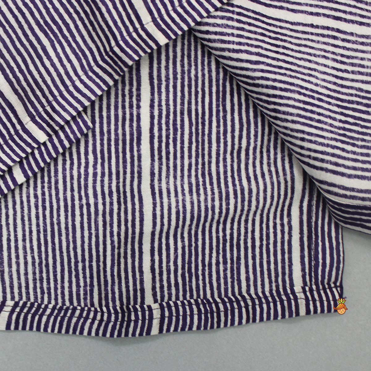 Pre Order: Purple Stripes Chanderi Kurta With Pyjama