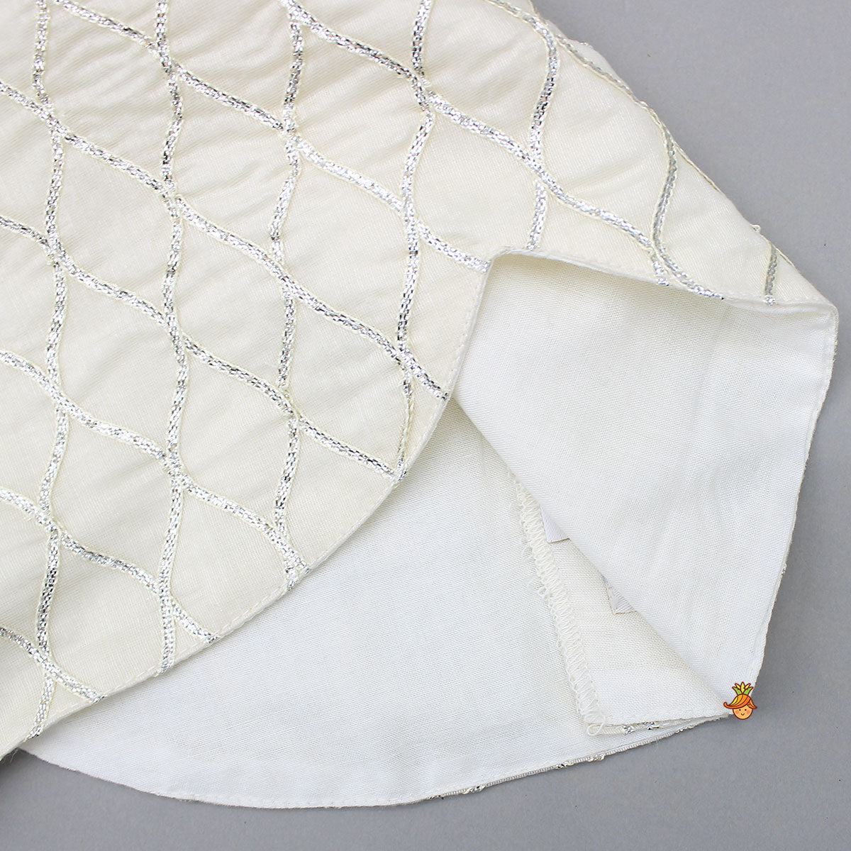 Pre Order: Gota Lace Detailed Top With Net Drapes And Lehenga