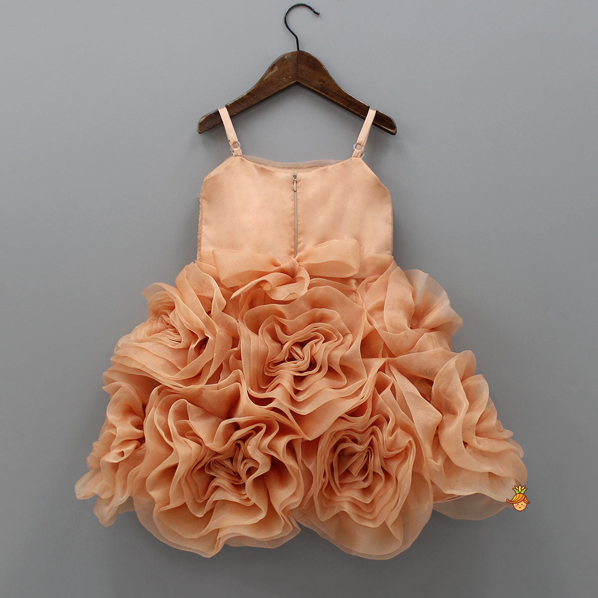 Pre Order: Pleated Yoke Organza Strappy Dress