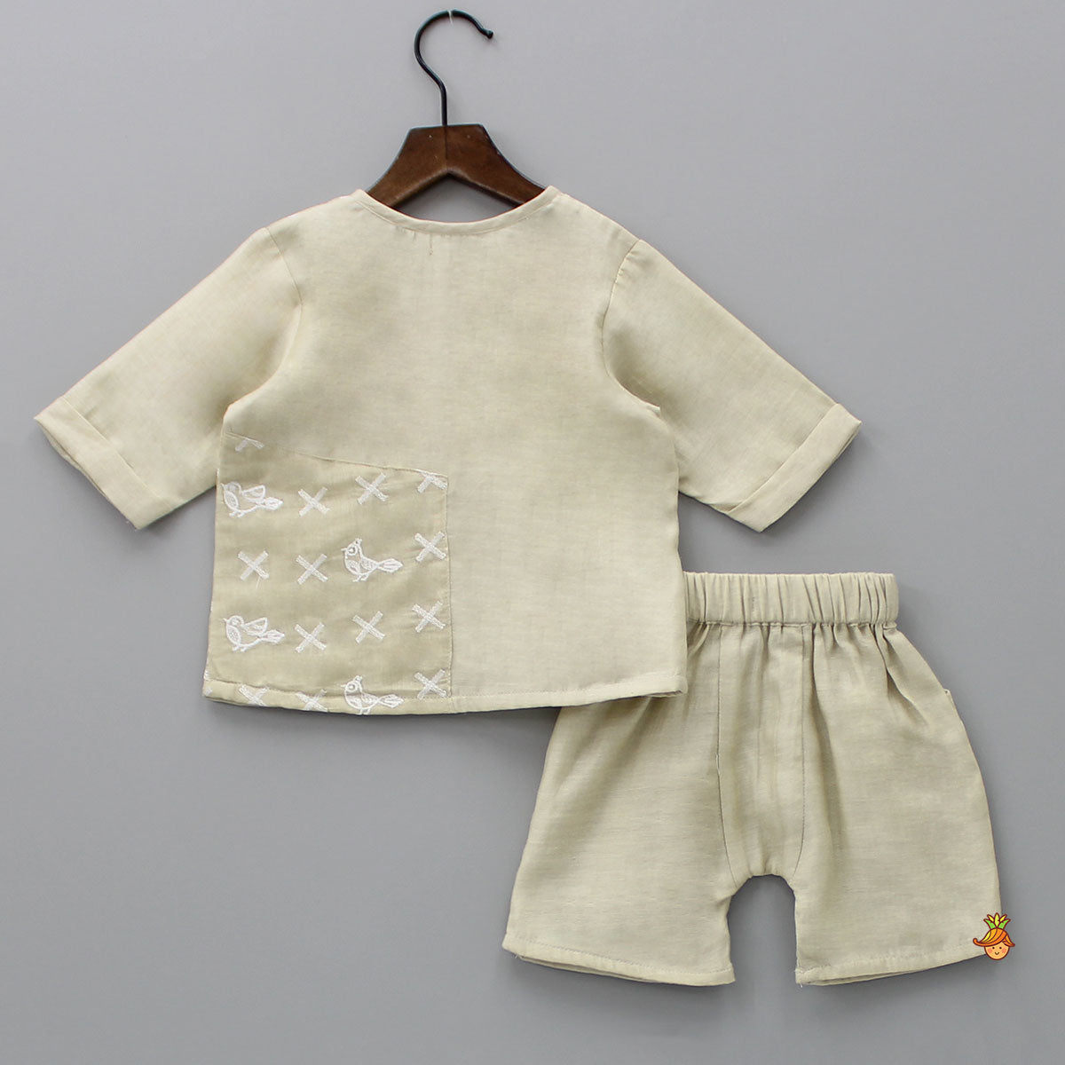 Pre Order: Bird Embroidered Top And Shorts