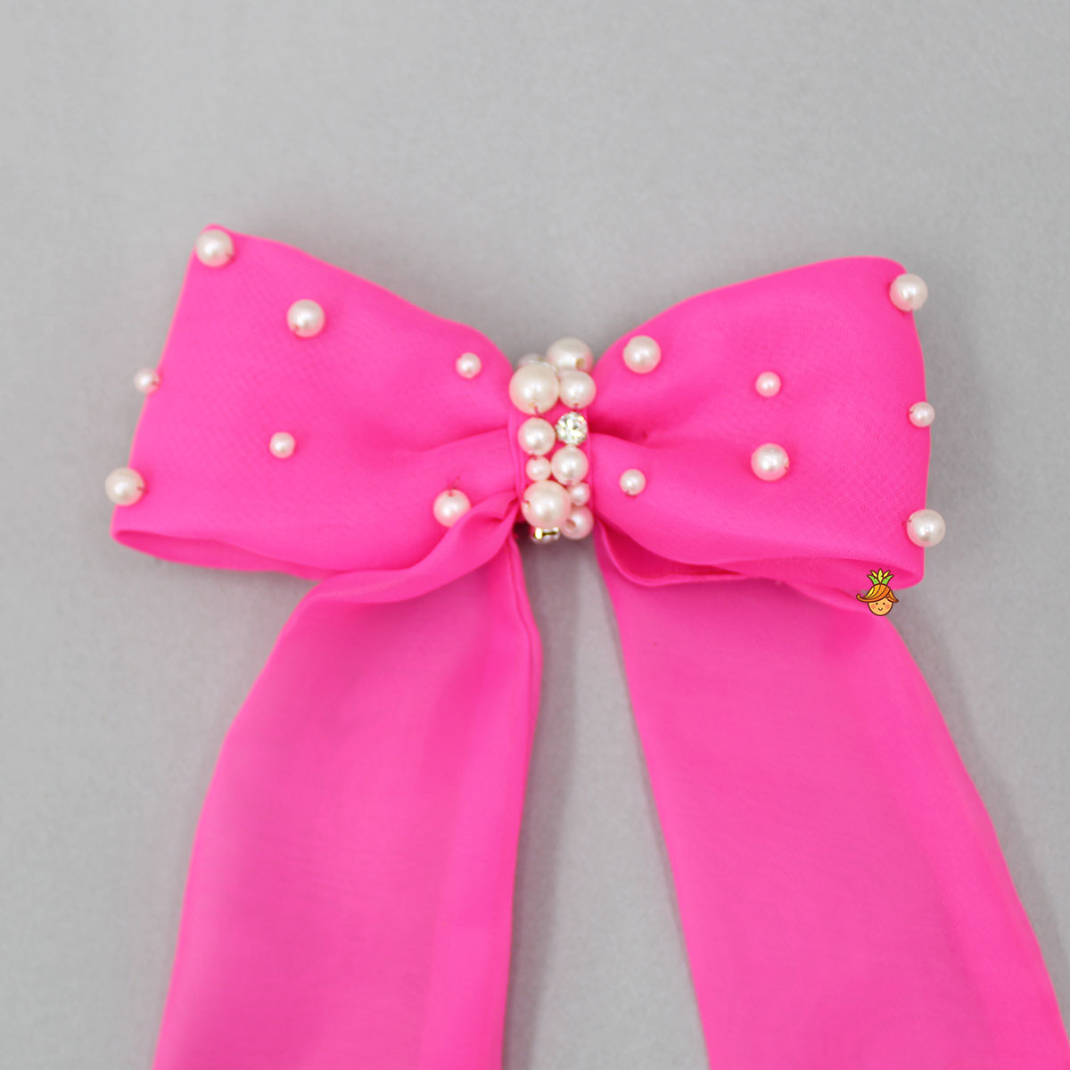 Long Tail Dark Pink Bow Hair Clip