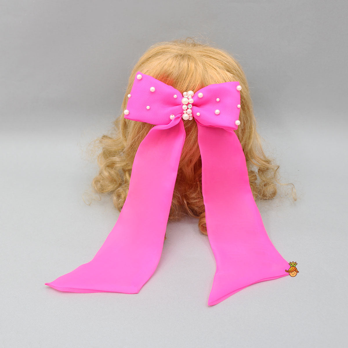 Long Tail Dark Pink Bow Hair Clip