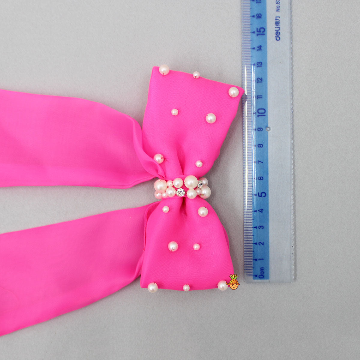 Long Tail Dark Pink Bow Hair Clip