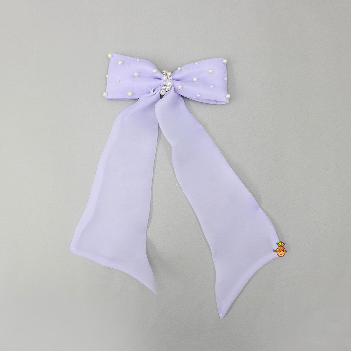 Long Tail Lavender Bow Hair Clip