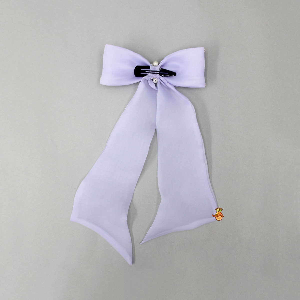 Long Tail Lavender Bow Hair Clip