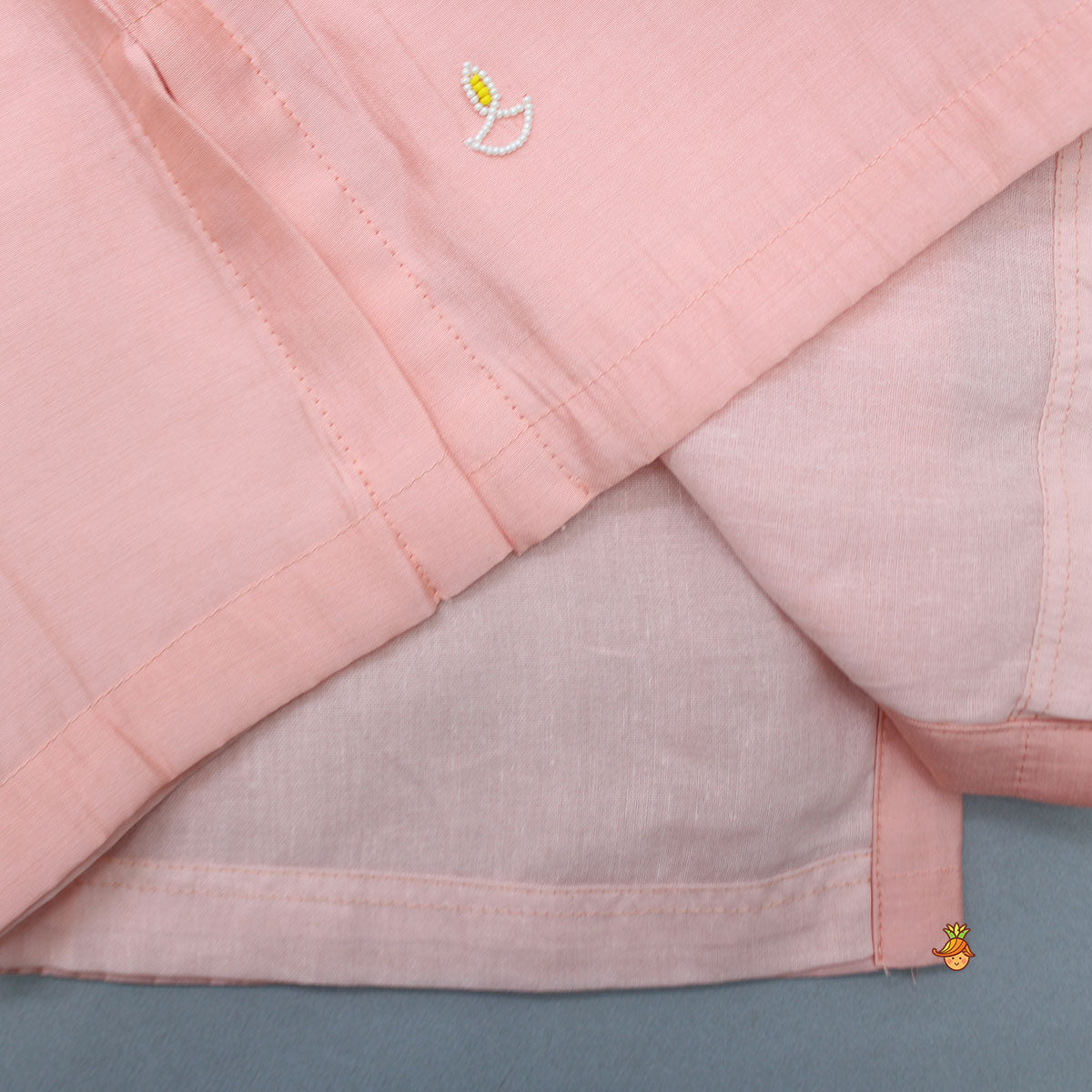 Pre Order: Diya Embroidered Peach Kurta And Churidar