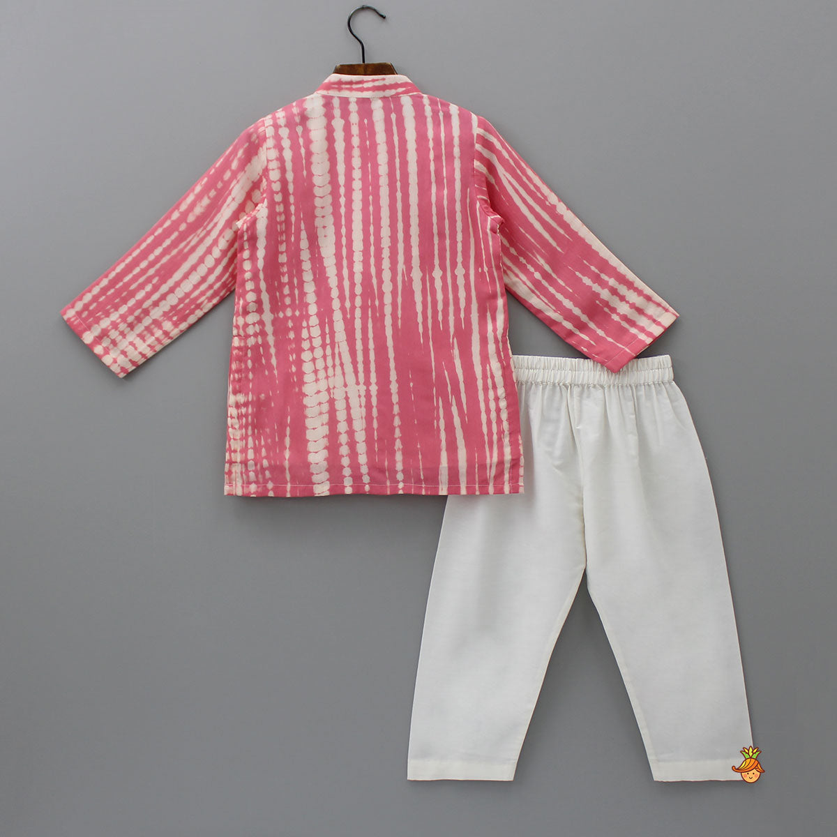 Pre Order: Shibori Printed Pink Kurta And Pyjama