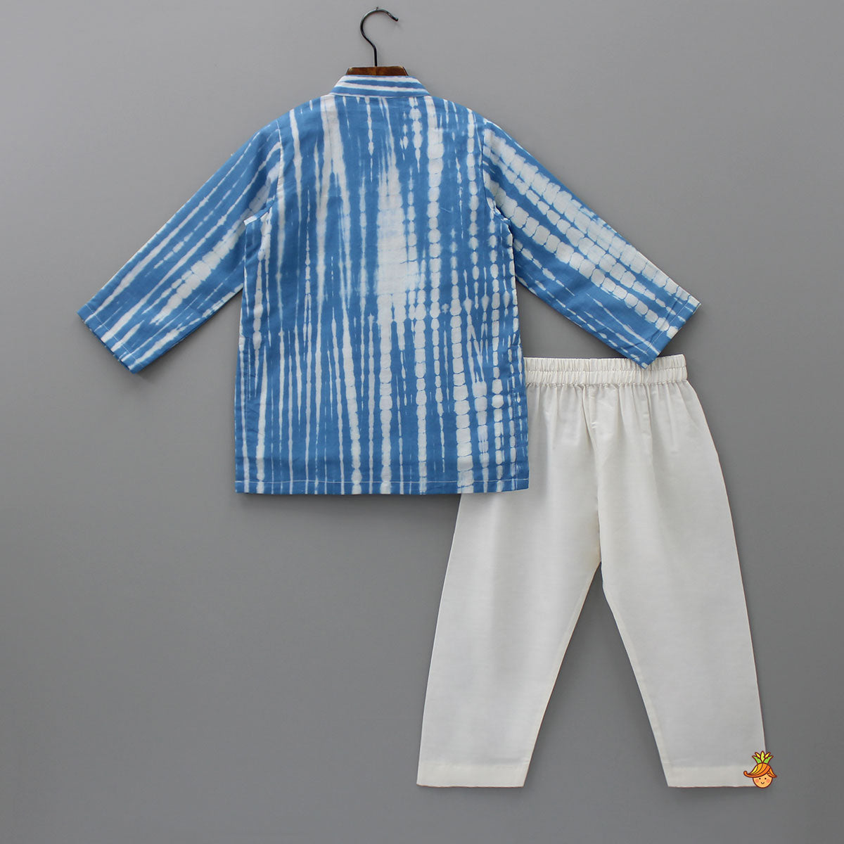 Pre Order: Shibori Printed Blue Kurta And Pyjama