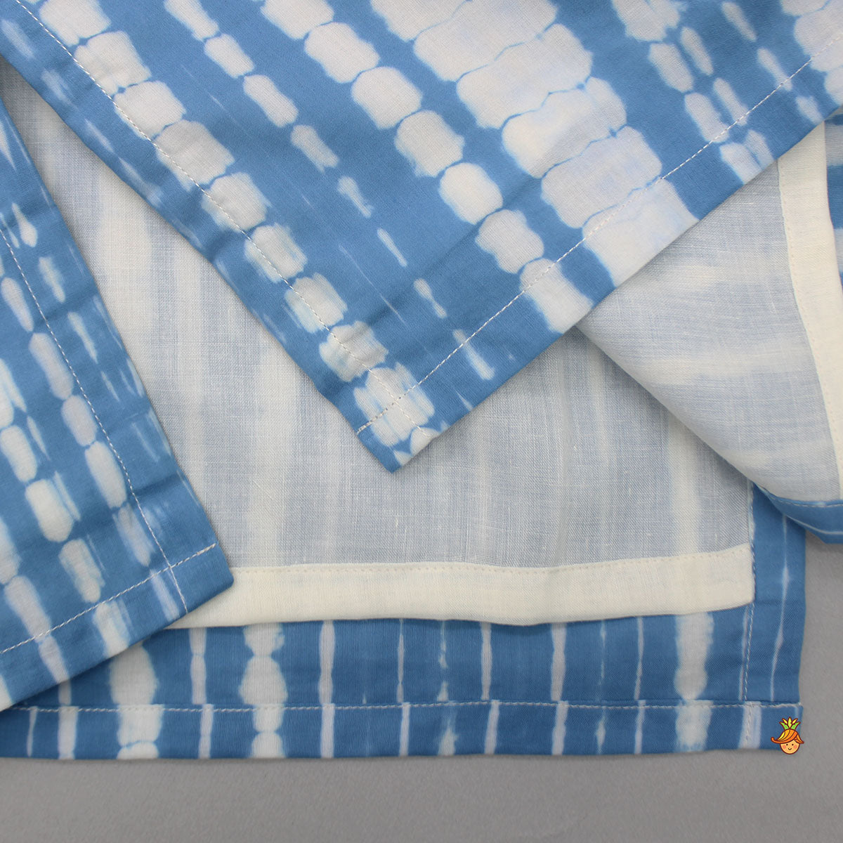 Pre Order: Shibori Printed Blue Kurta And Pyjama