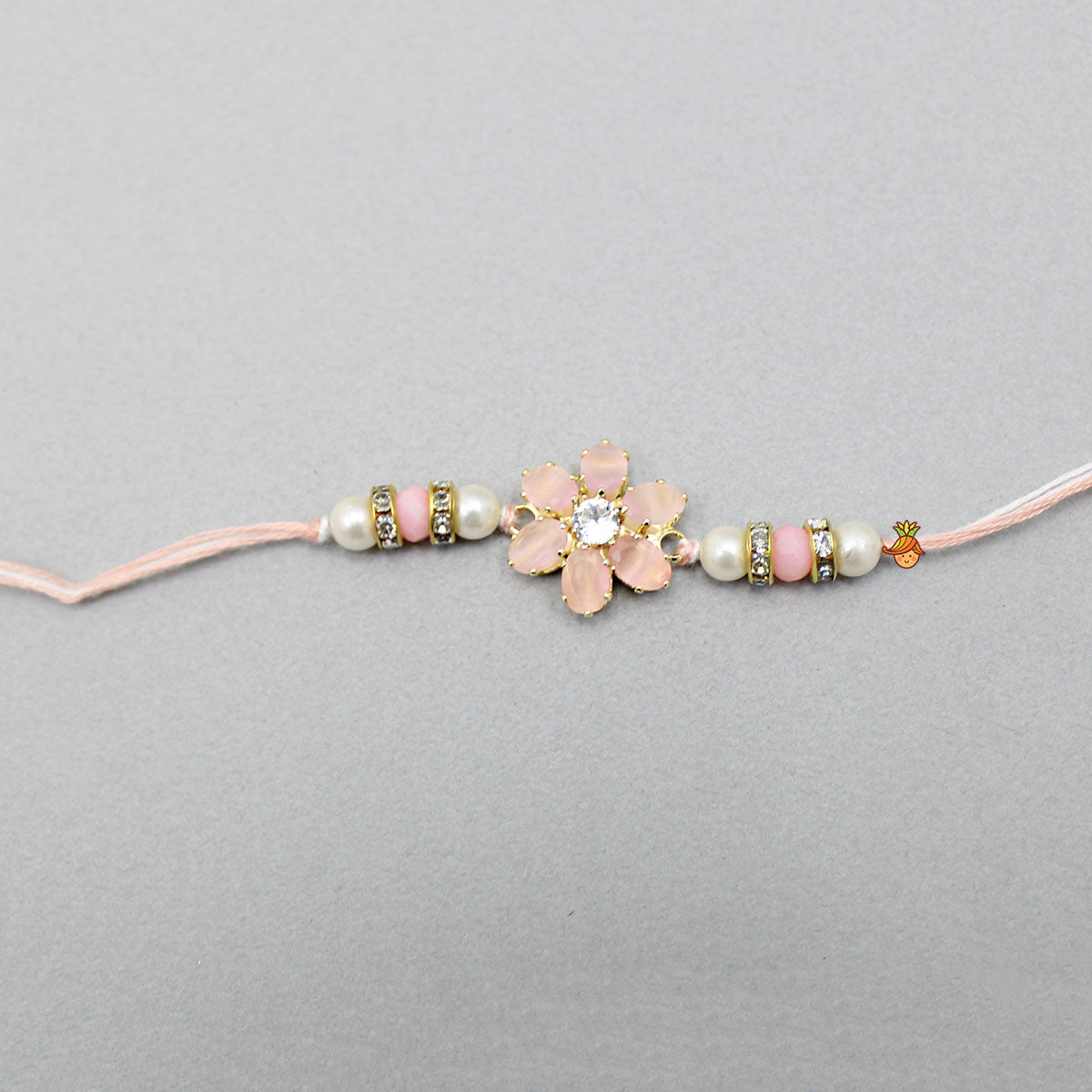 Stone Studded Flower Rakhi